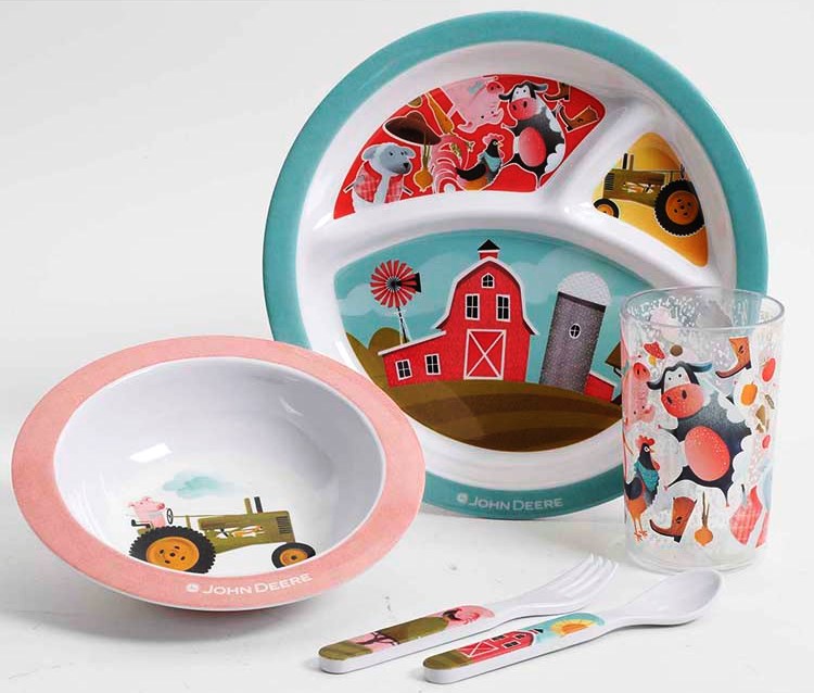 Farm & Friends 5-Piece Kid’s Melamine Dinner Set