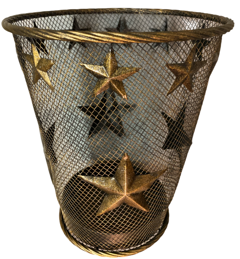 “Stars” Western Metal Mesh Wastebasket