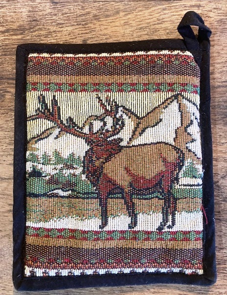 “Elk Country” Lodge Jacquard Pot Holder- 7″ x 9″