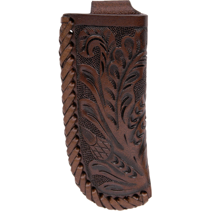 Medium Chocolate Tooled Leather Knife Holder – 3 1/2″