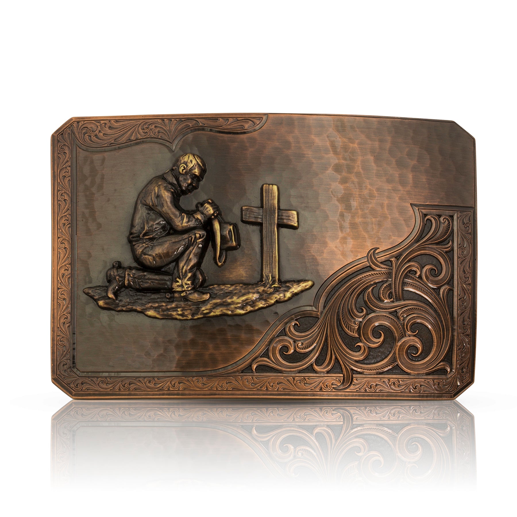 Rough Out with Praying Cowboy Belt Buckle – Made in the USA!