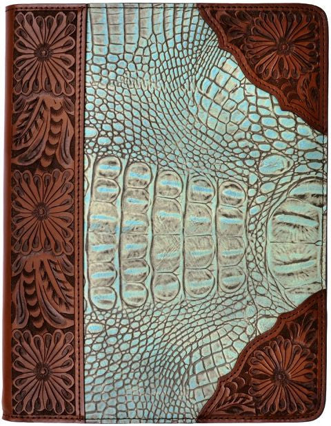 Western Turquoise & Brown Leather iPad Cover