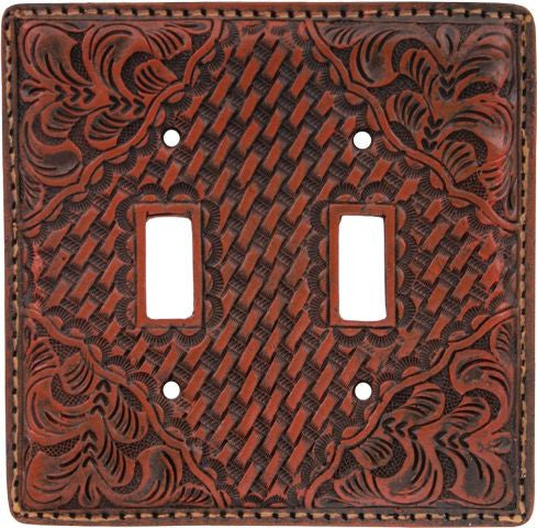 Western Tan Resin Double Switch Plate