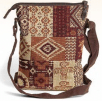 “Native Collage” Woven Crossbody Bag