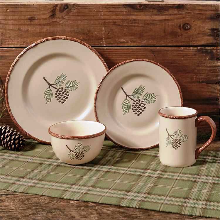 “Pinecroft” Western 16-Piece Dinnerware Set