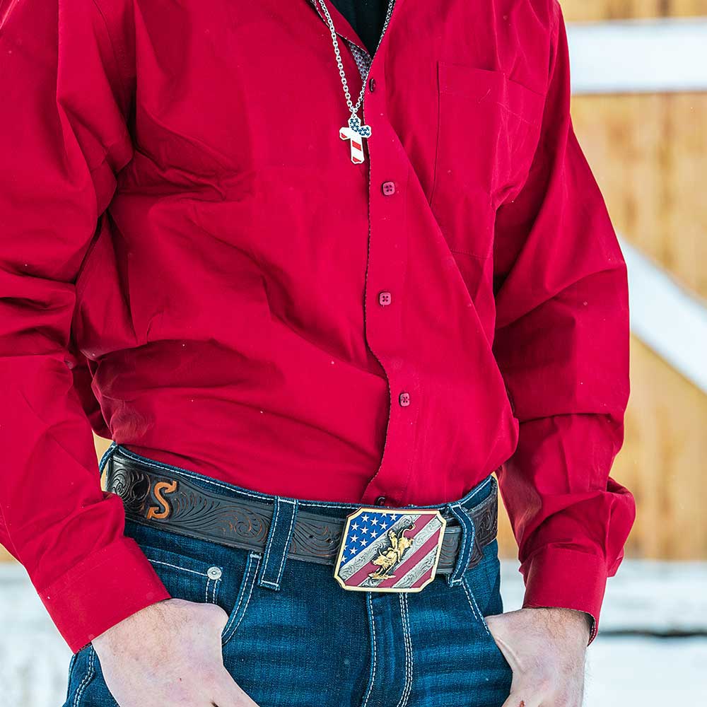 Patriot Bull Rider Buckle