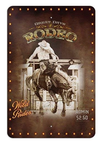 “Wild Ride” Vintage Rodeo Tin Sign