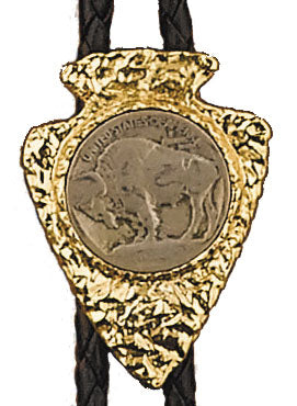 Buffalo Nickel Arrowhead Bolo Tie