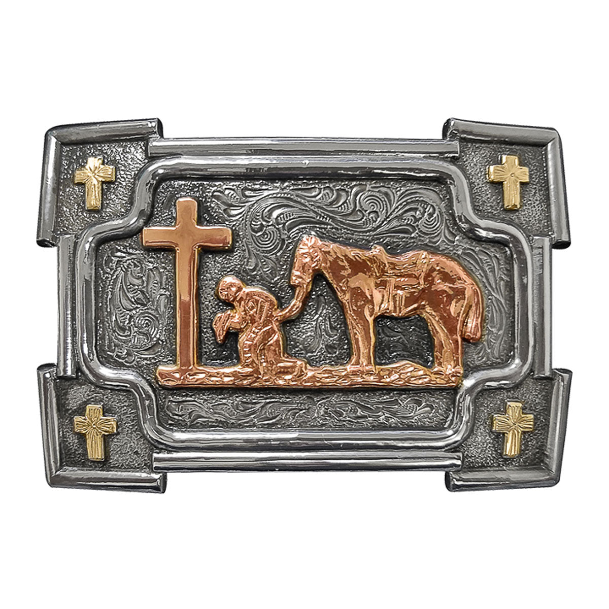 Praying Cowboy Belt Buckle by Crumrine