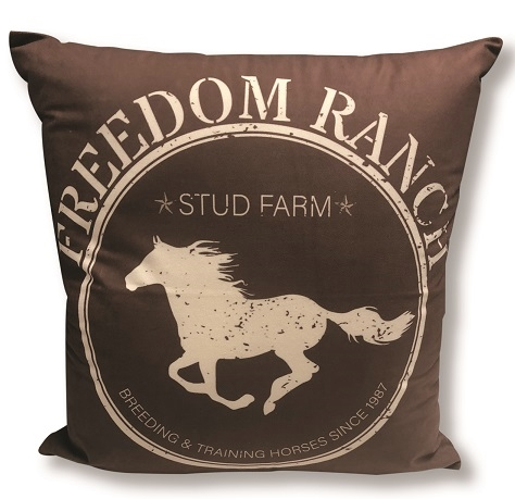 “Freedom Ranch Brown” Western Accent Pillow