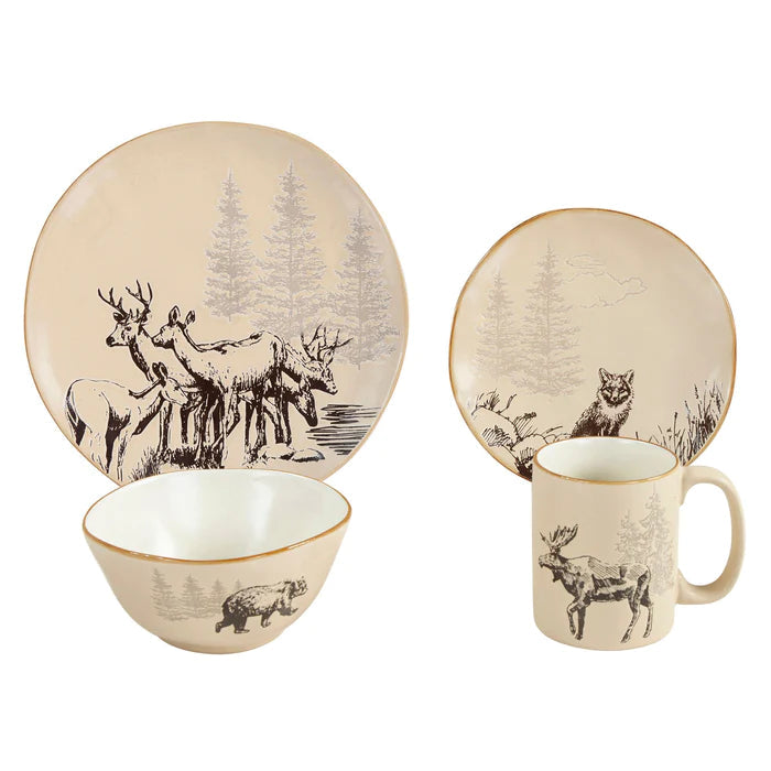 “White Pine” 16-Piece Ceramic Dinnerware Set