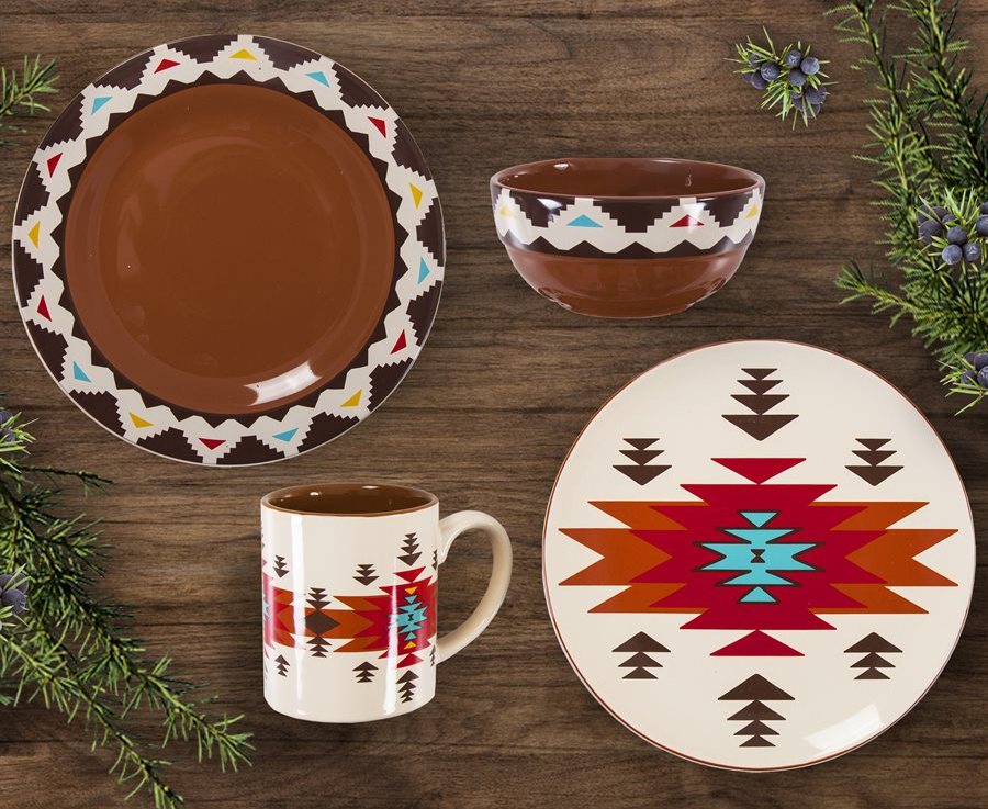 “Del Sol” Aztec 16-Piece Dinnerware Set