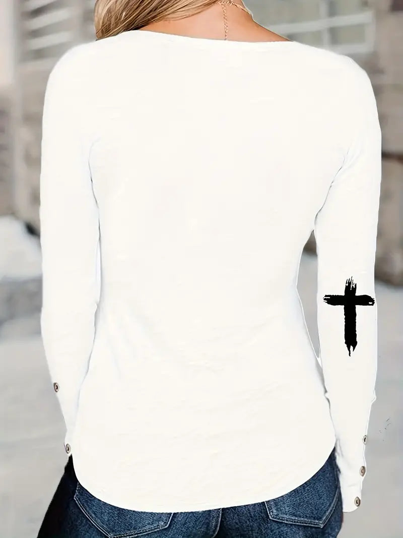 “Faith” Long Sleeve Crew Neck T-Shirt