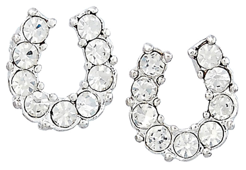 Rhinestone Horseshoe Earrings with Horse Head Gift Box (Choose Color)
