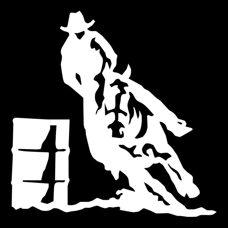 Barrel Racer Silhouette Vinyl Decal