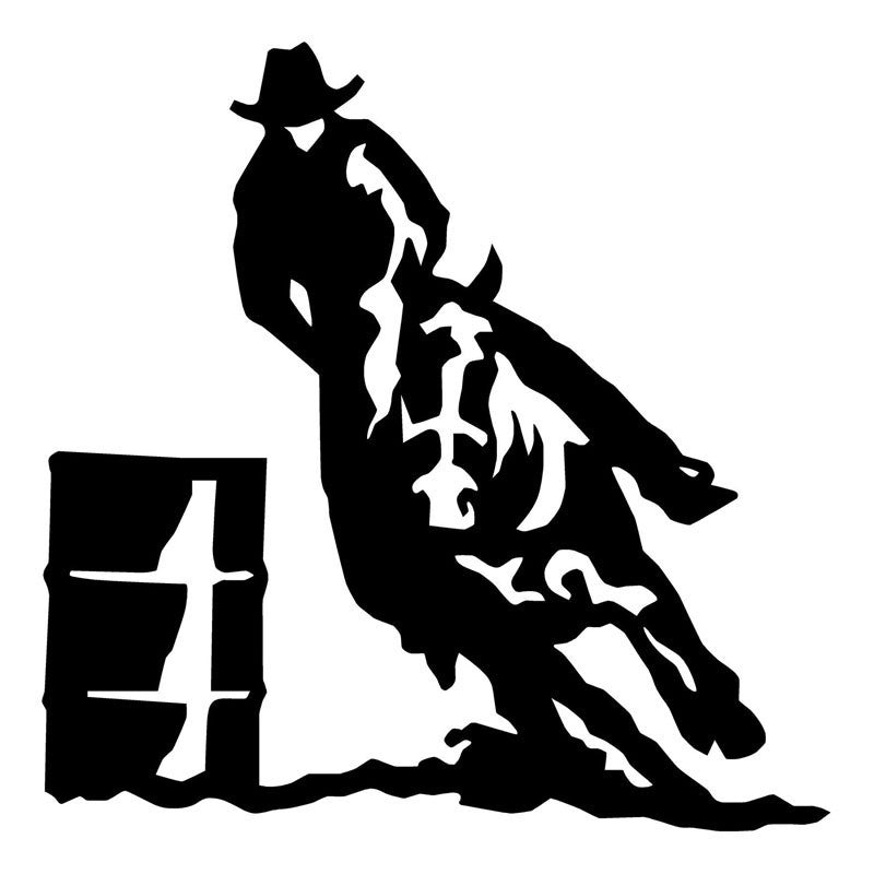 Barrel Racer Silhouette Vinyl Decal