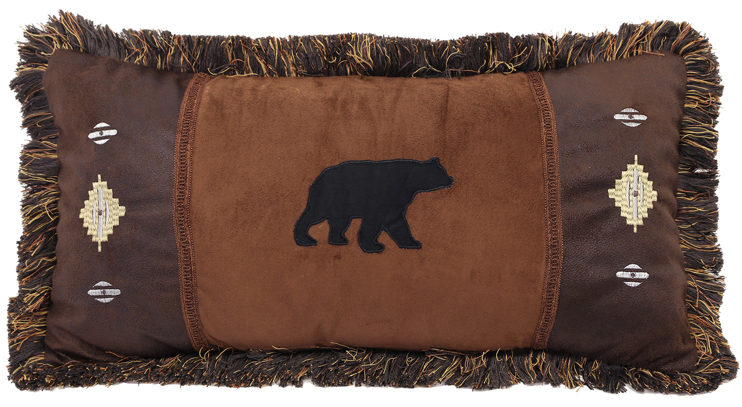 Autumn Trails Bear and Diamonds Pillow