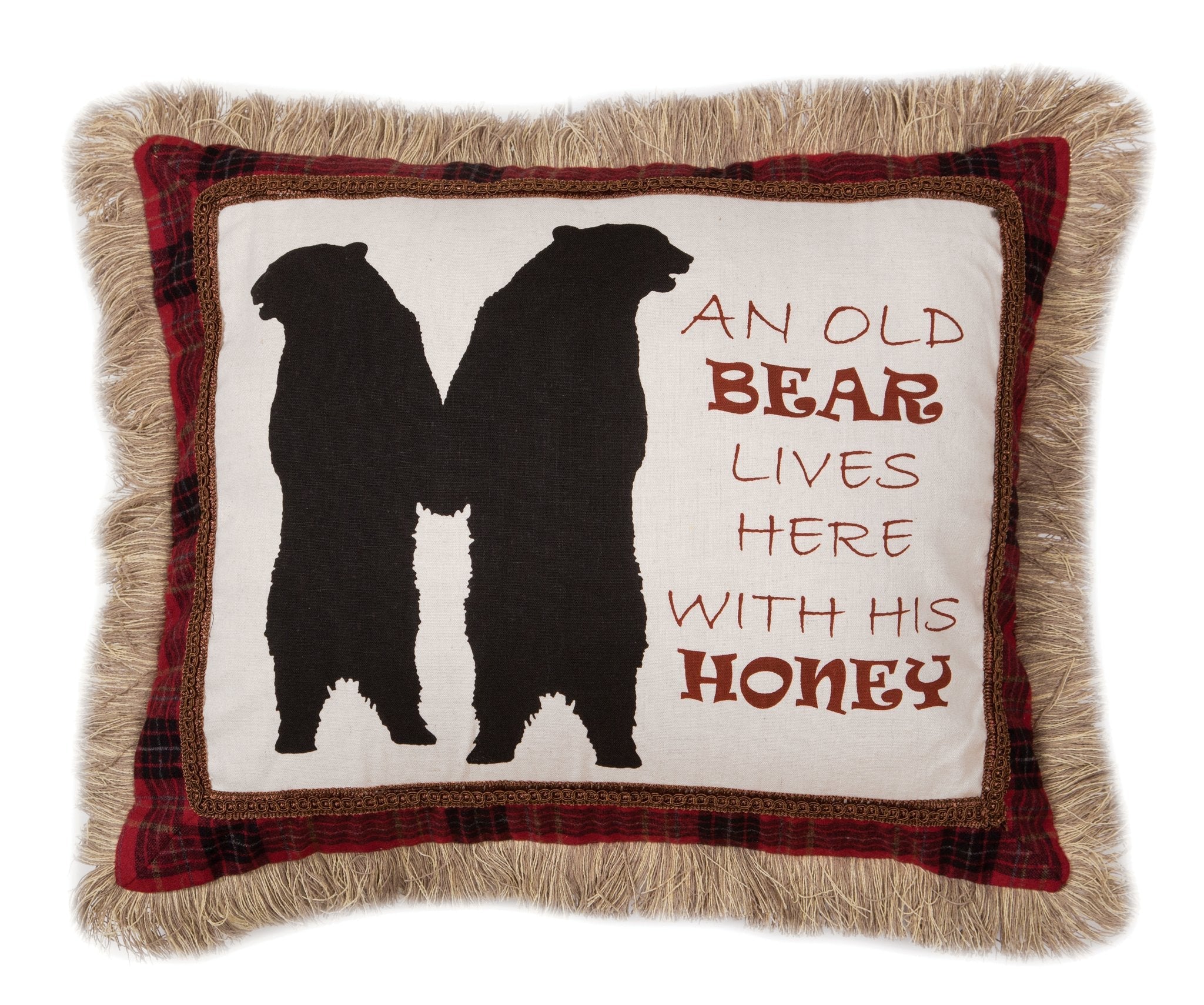An Old Bear Lives Here Throw Pillow