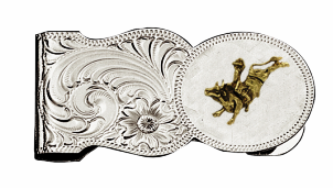 Western Bull Rider Money Clip