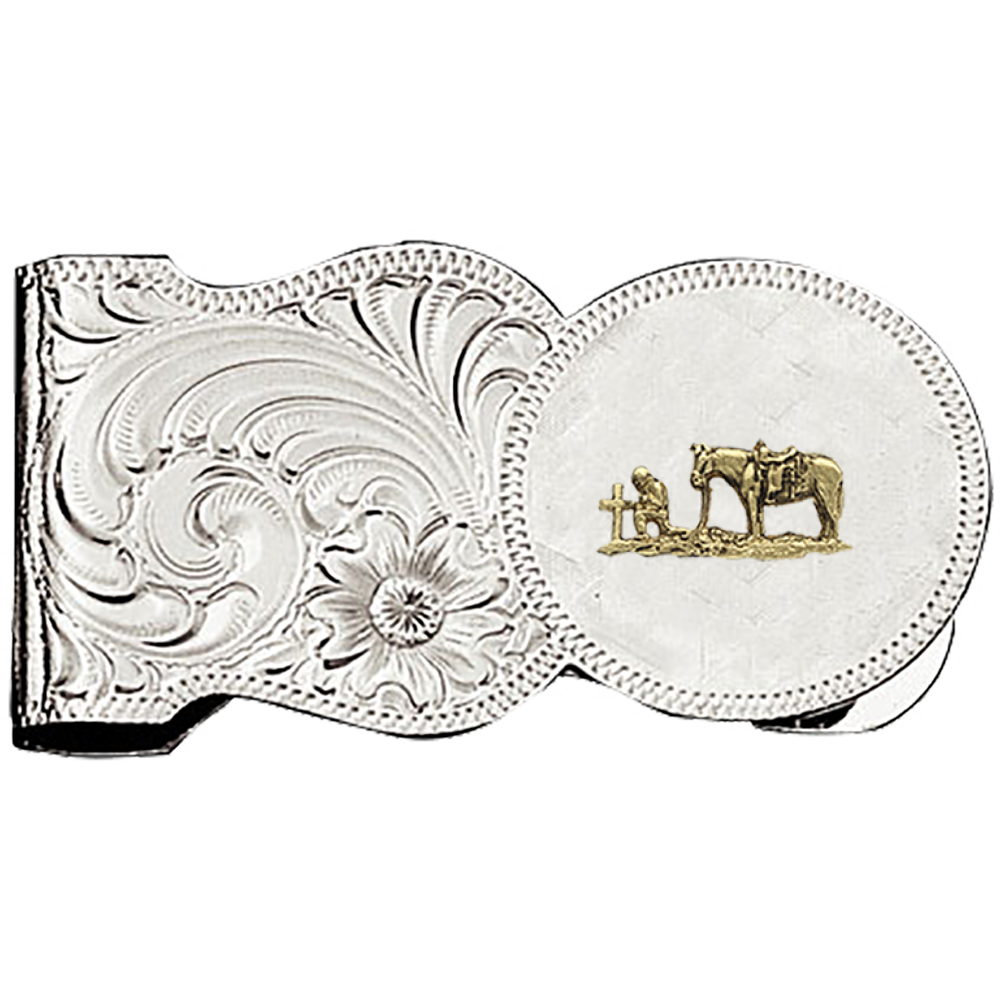 Western Praying Cowboy Money Clip