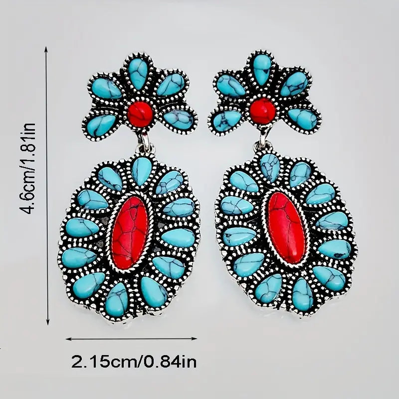 Bohemian Turquoise & Cobalt Earrings