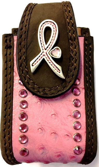 Western Breast Cancer Awareness Cell Phone Case for Phones up to 4-1/2″ Tall