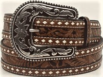 Ladies’ Western Brown Belt with Buckstitch – 1-1/2″