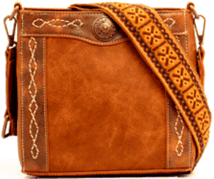 “Ivy” Ladies’ Western Tan Crossbody Bag (Concealed Carry)