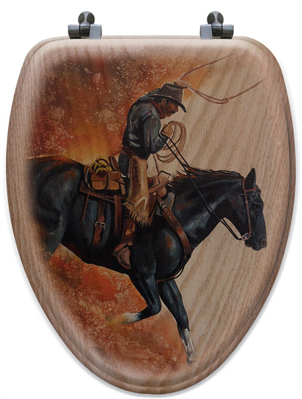“Hell Bent for Leather” Western Toilet Seat