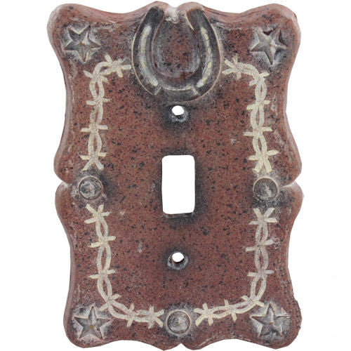 Western Horseshoe/Barbwire Single Switch Cover