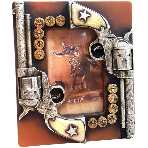 Western Double Gun Photo Frame – 4″ x 6″