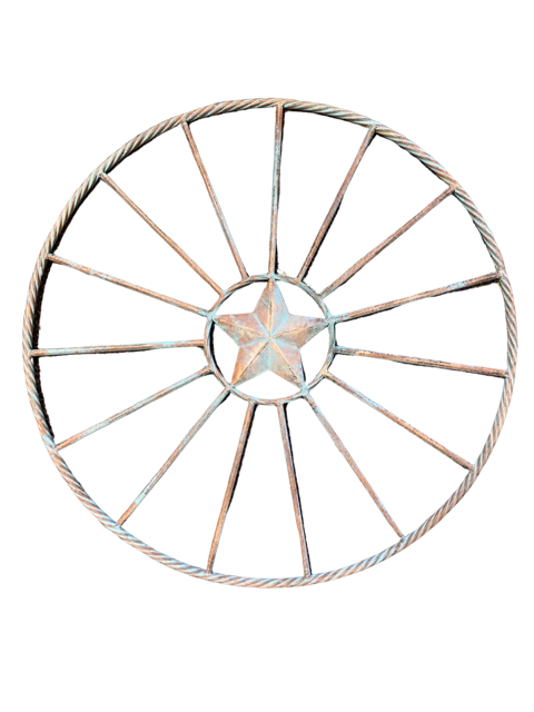 Copper & Turquoise Metal Wall Decor – 24″ Diameter