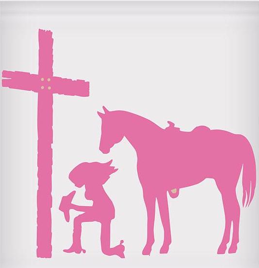 Praying Cowgirl Sticker – 5″ x 5″