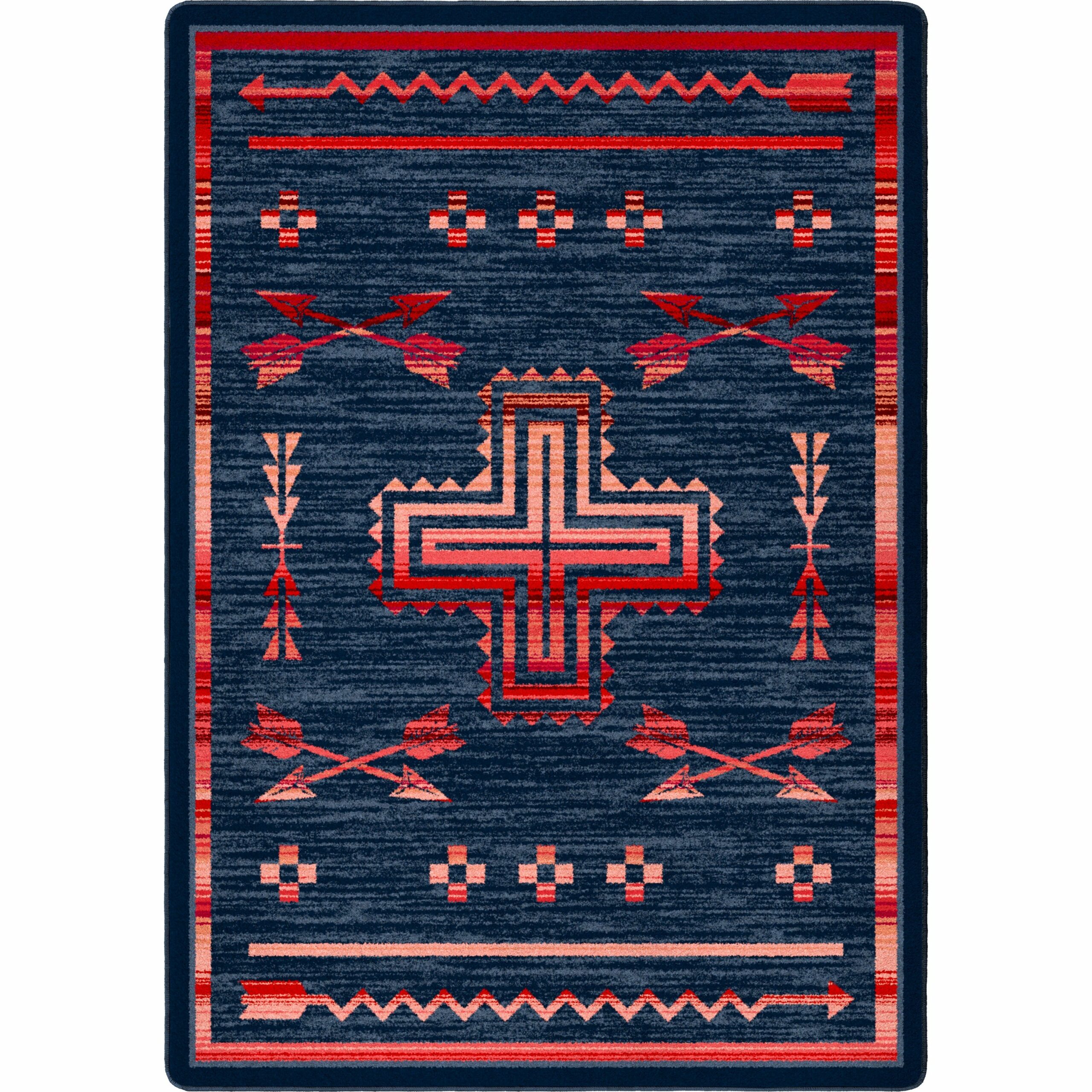 “Shoot Me Straight – Power Red” Southwestern Area Rugs – Choose from 6 Sizes!