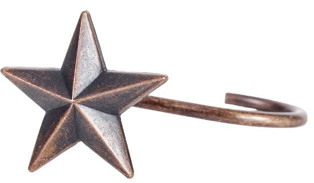 Metal Star Shower Curtains Hooks – Set of 12