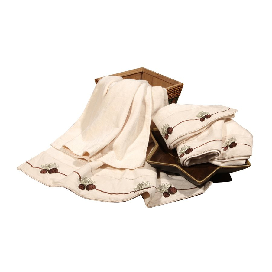 Pine Cone 3-Piece Bath Towel Set – Creme