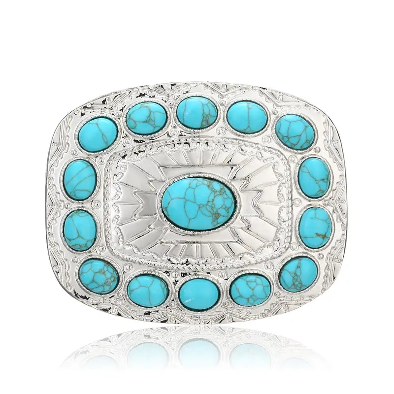 Ladies’ Antique Silver and Turquoise Belt Buckle