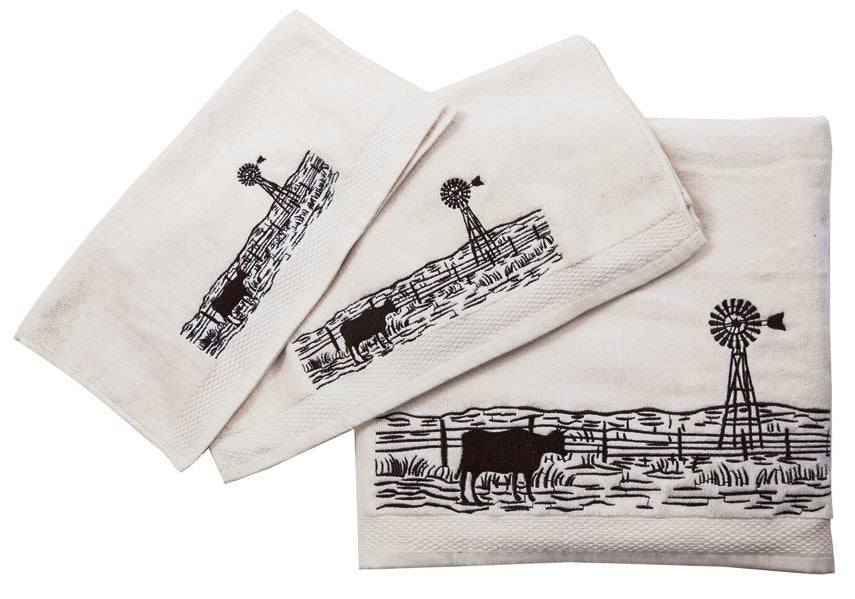 “Windmill Landscape” 3-Piece Bath Towel Set – Choose from 2 Colors!
