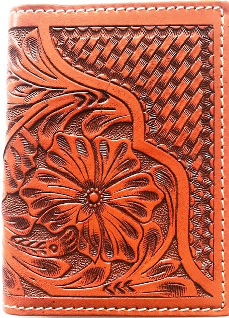 Twisted-X Tan Tooled Tri-Fold Wallet