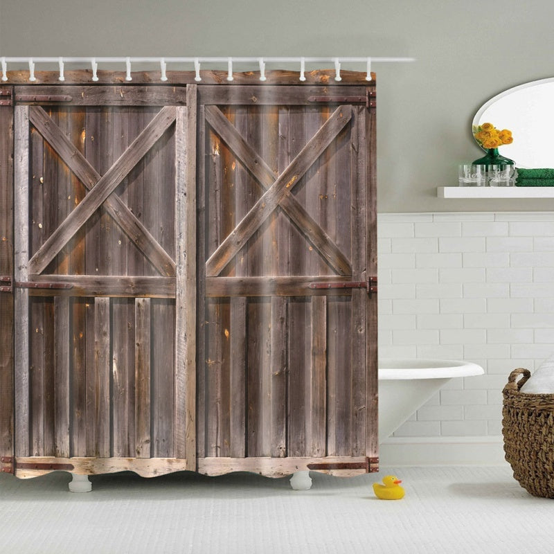 Old Wooden Barn Door Rustic Shower Curtain