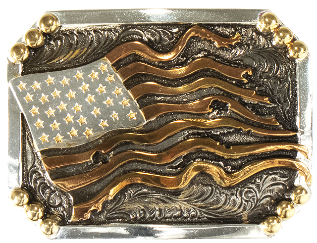 American Flag Rectangular Buckle