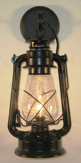 Western Large Black Lantern Wall Sconce