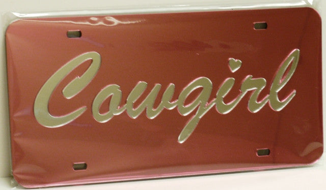 “Cowgirl Dark” Mirrored License Plate