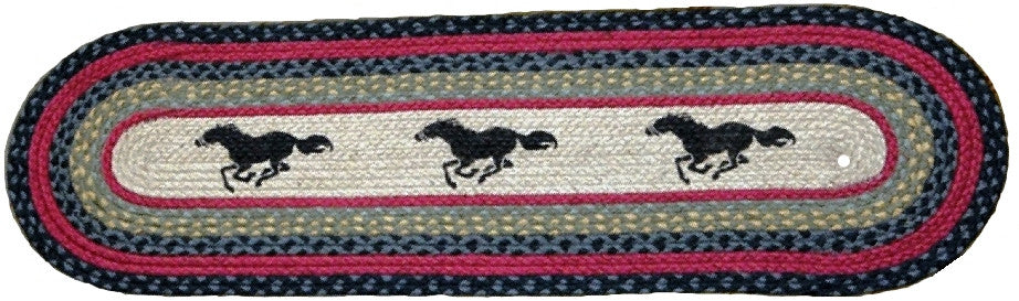 “Running Horses” Oval Patch Runner 13″ x 48″