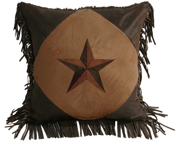 Diamond Shape Star Accent Pillow Dark Tan