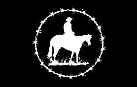 “Barbwire Ring with Cowboy” High Performance Vinyl Decal