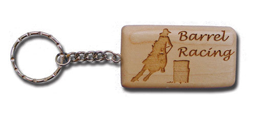 “Barrel Racing” Wooden Key Chain