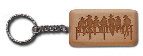 “Fence Sitters” Wooden Key Chain