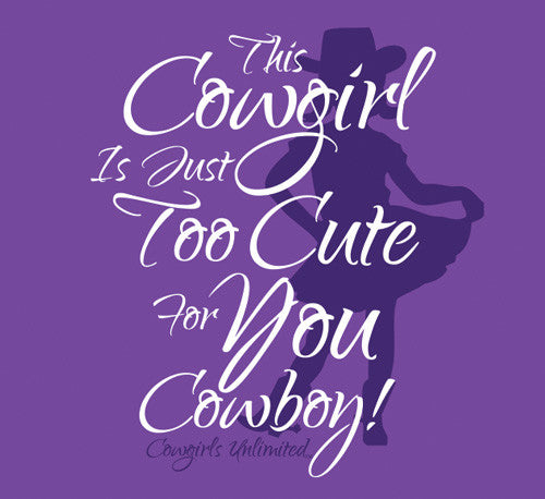 “Too Cute Cowgirl” Western Kid’s T-Shirt