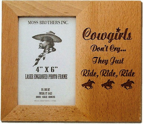 “Don’t Cry” Laser Engraved Western Picture Frame